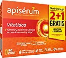 Apisérum Pack Vitalidad Cápsulas - 3 meses de tratamiento - Jalea Real con Vitamina C - Multivitamínico - Vitaminas A,C,D,E,H y grupo B Ayuda a reforzar el sistema inmunitario*