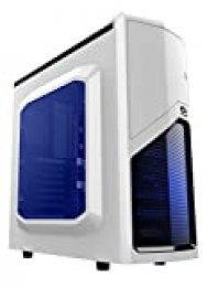 Talius Drakko - caja gaming ATX, USB 3.0, USB 2.0, ventilador 12cm led azul, color blanco