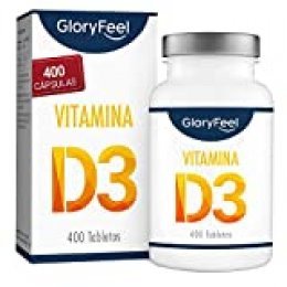 Vitamina D3 400 Tabletas Veganas (para 13 meses) - Dosis óptima con 1000 UI por día - Respalda huesos, dientes, músculos y sistema inmunológico*