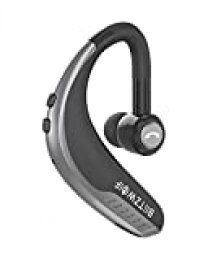 BlitzWolf Auricular Bluetooth 5.0, Auricular Manos Libre con Micrófono, Auricular Inalámbrico de Un Solo Oído HiFi Sonido Cancelación de Ruido(Negro)
