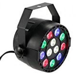 Lixada DMX-512 12 LED - Luz de Escenario Espectroscópico Profesional LED Luces, 8 Canales RGBW