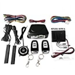 KKmoon Interruptor Kit de Sistema de Entrada Sin Llave para Coche SUV, Sistema de Alarma con Sensor de Vibración Botón Pulsador Arranque Remoto Detener