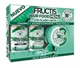 Garnier Fructis Hair Food Menú Aloe Vera Pack Champú + Acondicionador + Mascarilla para Pelo Normal a Seco - Crea tu Menú Capilar