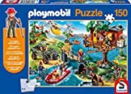 Schmidt Spiele 56164 - Playmobil, casa del árbol, 150 Partes, clásico Puzzle, Incluyendo la Figura