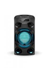 Sony MHC-V02 - Sistema de Audio de Alta Potencia (Bluetooth, Sonido de Graves de Largo Alcance Jet Bass Booster, luz Azul, Entrada de Guitarra y Karaoke) Negro