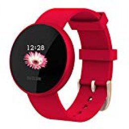 Smartwatch Mujer,Reloj de Monitor de Ritmo cardíaco con Pantalla a Color, Pantalla de Reloj con Efecto de Despertador automático IP68 Reloj Inteligente Hombres (Rojo)