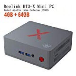 Beelink BT3-X Mini PC, Mini Ordenador de Sobremesa Mini Computadora con Windows 10, HDMI, Intel Apollo Lake Celeron J3355, LPDDR4 4G + eMMC 64G, 2.4G / 5.8G WiFi, 4K, BT 4.0, 1000Mbps LAN