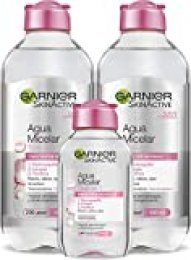 Garnier Skin Active - Agua Micelar Clásica Todo en Uno, Pieles Normales, 2 x 400 ml + 1 x 100 ml