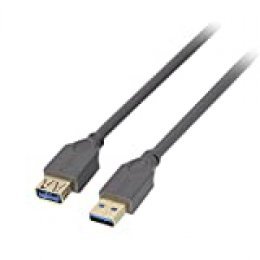 Lindy 41860 - Cable USB (0,5 m, USB A, USB A, 3.0 (3.1 Gen 1), 5000 Mbit/s, Antracita)