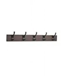 AmazonBasics - Perchero de madera de pared, 5 ganchos modernos 57 cm, Café, 2 unidades
