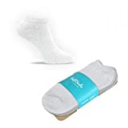 SoftSocks SNEAKER LOW CUT Calcetines para mujeres, hombres y adolescentes, varios tamaños, 6 pares: ¡Negro, blanco o mixto! Calidad de algodón! (Blanco, 39-42)