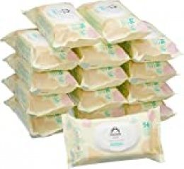 Marca Amazon -  Mama Bear Soft Toallitas húmedas para bebé - 15 Paquetes (840 Toallitas)