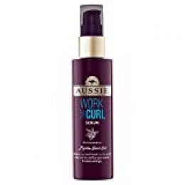 Aussie Work That Curl - Suero para el cabello con aceite de semilla de jojoba australiano, productos para el cabello rizado 75 ml