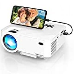 Mini proyector, 3800 lumens TOPVISION Sincronice el proyector de video de la pantalla del teléfono inteligente, compatible con 1080P, compatible con HDMI / USB / TV