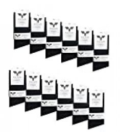 Kayhan - Calcetines unisex unisex de calidad 5, 12, 24 pares, de algodón, color negro, de larga duración, transpirables 5 pares – negro 43-46