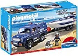 Playmobil Policía - Coche de policía con lancha remolque (5187)