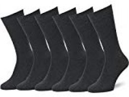Easton Marlowe 6 PR Calcetines Lisos Negros Hombre, Algodón Peinado - 6pk #3-3, gris carbón - 39-42 talla de calzado UE