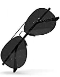 LUENX Hombre gafas de sol Aviador polarizado de conducción con el caso - UV 400 Protección 60mm