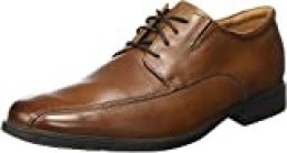 Clarks Tilden Walk, Zapatos de Cordones Derby, Marrón (Dark Tan Leather-), 44 EU