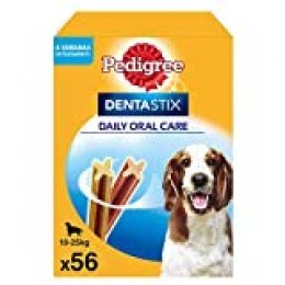 Pedigree Pack de 56 Dentastix de uso diario para la limpieza dental de perros medianos (Pack de 1)