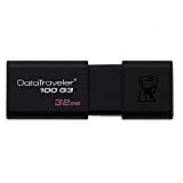 Kingston DataTraveler 100 G3 -DT100G3/32GB, USB 3.0, 3.1 Flash Drive, 32 GB, Negro