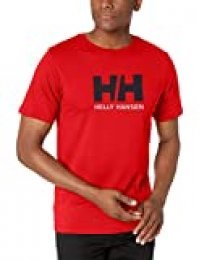 Helly Hansen T-Shirt Camiseta de Manga Corta Hecha de algodón, con Logo HH en el Pecho, Hombre, Alert Red, XL