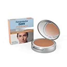 Fotoprotector ISDIN Compact SPF 50+ Bronce - Protector solar facial, Cobertura natural de larga duración, Apto para piel atópica y sensible, 10 g