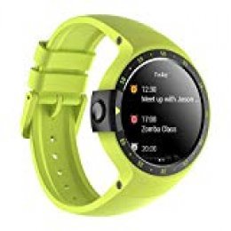 Ticwatch Reloj Inteligente Smart Watch Pantalla Táctil de OLED 1.4 Pulgada Compatible con iOS y Android Sistema Android Wear 2.0 Comience Su Vida Inteligente Color Amarillo