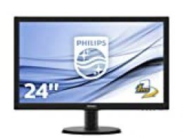 Philips 243V5LHAB/00 - Monitor de 24" con Altavoces (Full HD 1920 x 1080 Pixels, VESA, 1 ms, VGA, Conexión HDMI, con Altavoces)