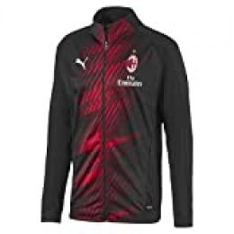 PUMA ACM Stadium Jacket W. Sponsor Chaqueta De Entrenamiento, Hombre, Black-Tango Red, M