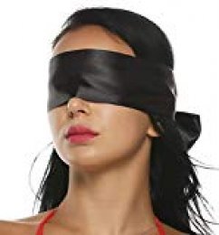 Xocity Play Satin Eye Mask Blindfold BDSM Fetish Bondage Sex Toy para parejas, negro, 1 paquete (1 x 30 g)