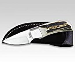 Linder – Cuchillo de Caza, Inoxidable 5 cm KL, Cuerno de Ciervo, Hornear Inoxidable, Cuchillo de Caza