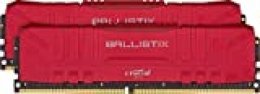 Crucial Ballistix BL2K16G32C16U4R 3200 MHz, DDR4, DRAM, Memoria Gamer para Ordenadores de sobremesa, 32GB (16GB x2), CL16, Rojo