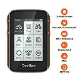 CooSpo Ordenador de Ciclismo - GPS Inalámbrico para Bicicleta - Velocímetro - Rastreador de Ciclismo - Resistente al Agua - 2.4 Pulgadas con Bluetooth y Ant+