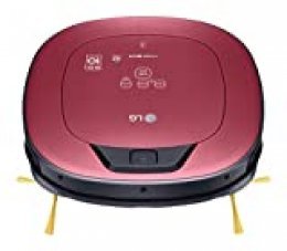 LG VR9624PR Hombot Turbo Serie 11 - Robot aspirador programable con doble cámara, limpieza a distancia vía Smartphone, para casas con mascotas, niños y alfombras, color rojo metalizado