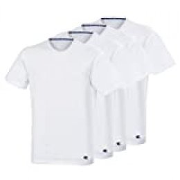 Champion T-Shirt Crew Neck X4 Pack de 4 Camisetas de Manga Corta, Blanco (Blanc 0rl), Large para Hombre