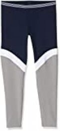 Activewear Leggings con Paneles en Contraste de Deporte Mujer , Azul (Navy/white/mid Grey), 42 (Talla del fabricante: Large)
