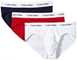 Calvin Klein Cotton Stretch-3er Tanga de hilo, Multicolor (I03 White, Red Ginger, Pyro Blue), X-Large (Pack de 3) para Hombre