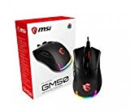 MSI Clutch GM50 - Ratón para Gaming (Sensor óptico PMW-3330, ergonómico, Teclas OMRON, USB), Color Negro