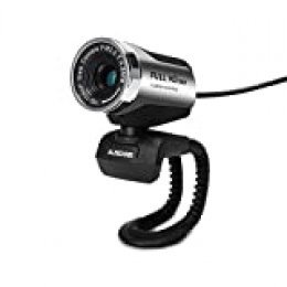 AUSDOM Webcam 1080P, AW615 de Alta Definición con Micrófono con Gran Apertura Compatible con Skype, MSN, Facebook, Google Hangouts, Webcam de USB Plug and Play, Web CAM para Ordenador, PC, etc