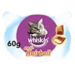 whiskas Anti-Hairball de 60g para Bolas de Pelo de Uso Diario para Gatos (Pack de 8)