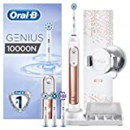 Oral-B Genius 10000N Sensi Ultrathin - Cepillo Eléctrico, 1 Oro Rosa Mango Conectado, 6 Modos Blanqueado, Sensible, Encías, 4 Cabezales, Funda de Viaje con Puerto USB