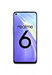 realme 6 – Smartphone de 6.5”, 4 GB RAM + 64 GB ROM, Procesador OctaCore, Cuádruple Cámara AI 64MP, Dual Sim, Color Comet White