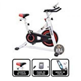 ATAA Bici Spinning - Bicicleta estática fitness con pantalla LCD, manillar y asiento ajustable semi profesional