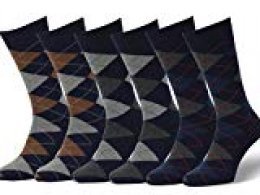 Easton Marlowe 6 PR Calcetines Estampados Hombre Argyle - 6pk #2-10, argyle - azul, 39-42 EU shoe size