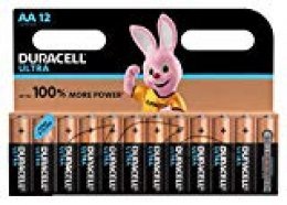 Duracell - Ultra AA con Powerchek, Pilas Alcalinas (paquete de 12) 1,5 Voltios LR06 MX1500 (el embalaje puede variar)