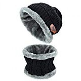 Sombrero de invierno, sombreros para mujeres y hombres ,Gorras Con Bufanda y Gorros de punto Sombreros de Suave Encantador Invierno de lana