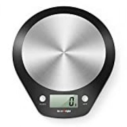 ACCUWEIGHT Báscula de Cocina Digital Balanza Alimentos Electrónica con Plataforma de Acero Inoxidable para Peso de Comida, 5 kg/11lbs