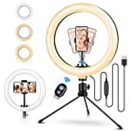 ELEGIANT Aro de Luz Trípode Fotografía, 10.2" Anillo de Luz Selfie con Control Remoto 120 LED 3 Modos 11 Niveles de Luz para TikTok Youtube Instagram Vlog Vídeo Maquillaje Enseñanza para iOS Android