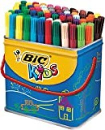 BIC Kids Visa rotuladores punta fina - colores Surtidos, Cubo de 84 unidades